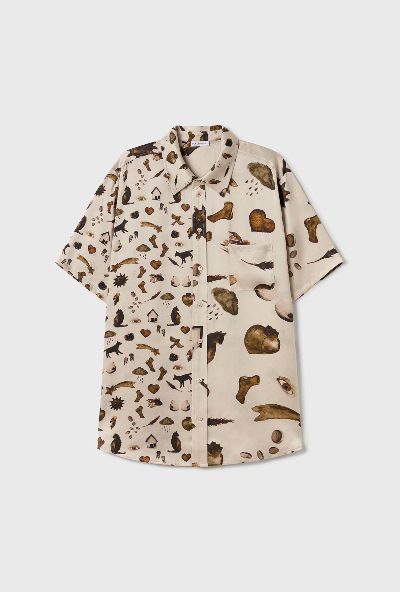 SHORT SLEEVE BOYFRIEND SHIRT MIRACLES HAZELNUT