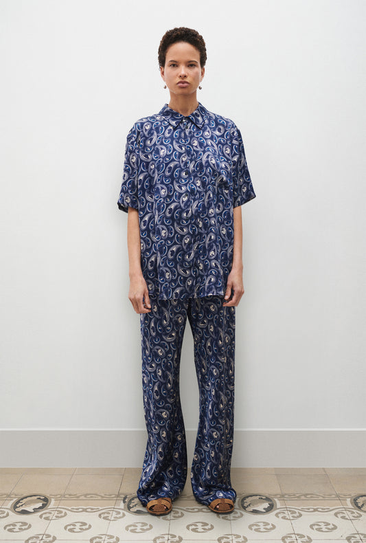 SHORT SLEEVE BOYFRIEND SHIRT HOUNDS PAISLEY