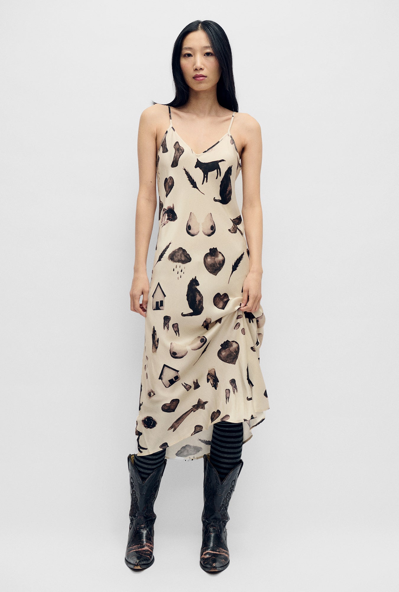 90S SLIP DRESS MIRACLES HAZELNUT