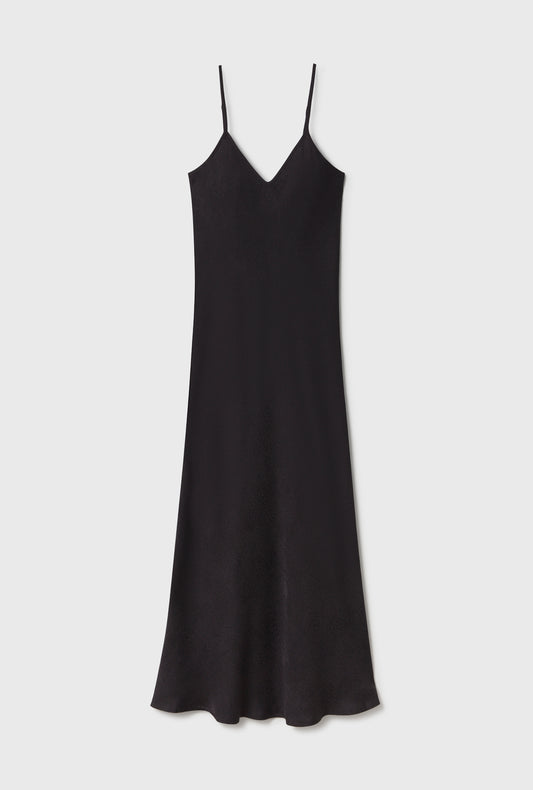 90S SLIP DRESS CORAL JACQUARD BLACK