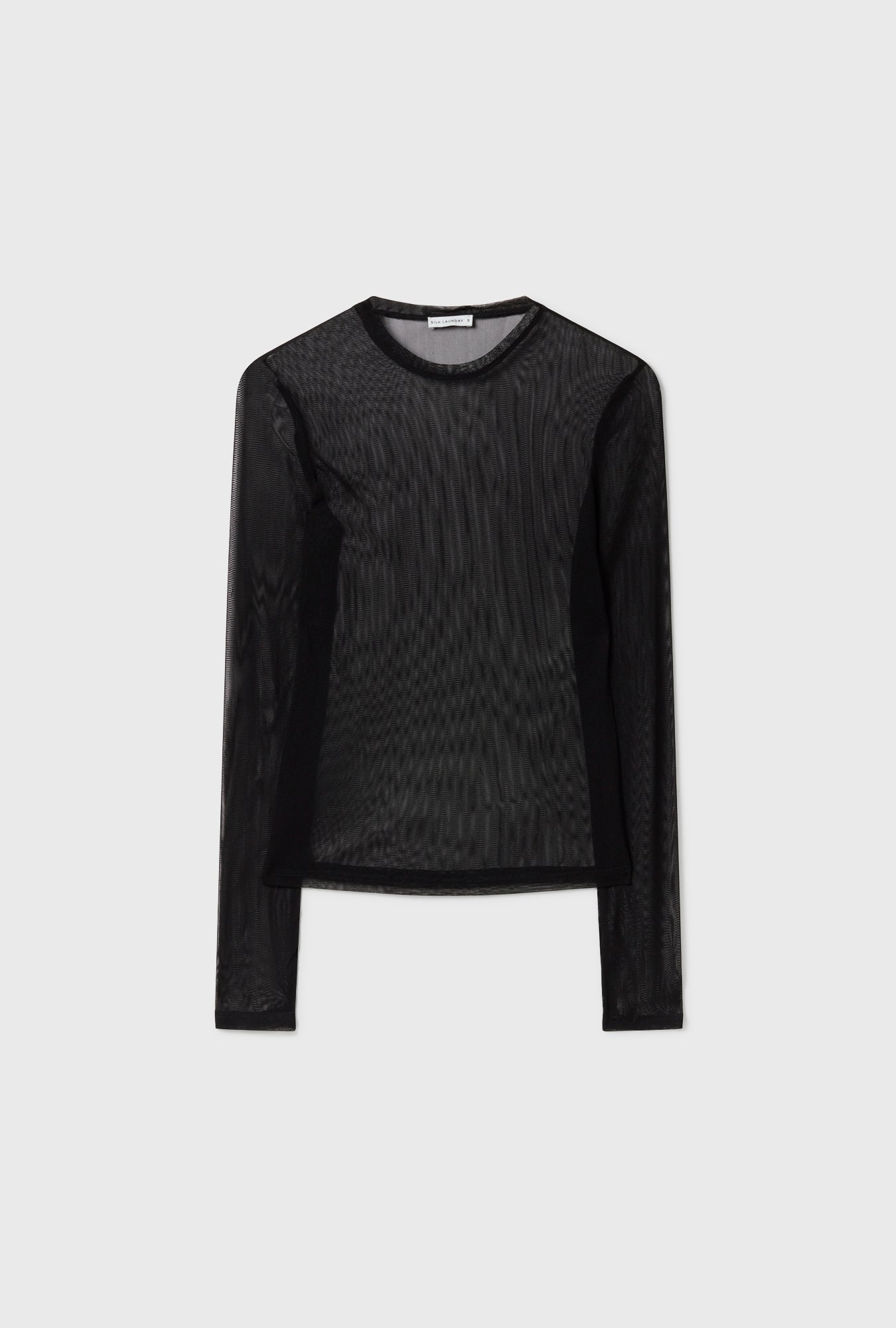 MESH LONG SLEEVE TOP BLACK