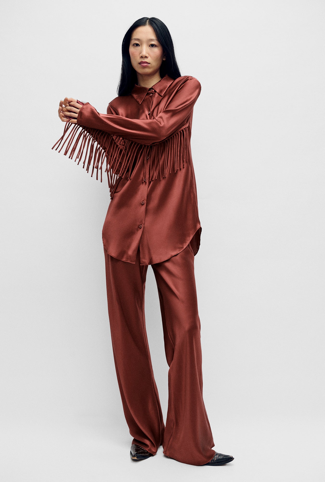 FRINGE BIAS CUT SHIRT CANYON