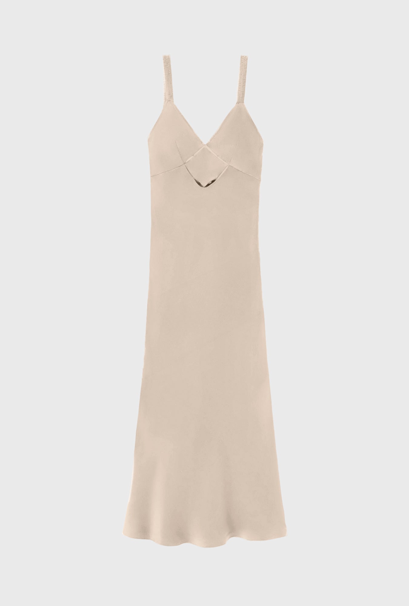 DIAMOND DECO RUCHED DRESS HAZELNUT