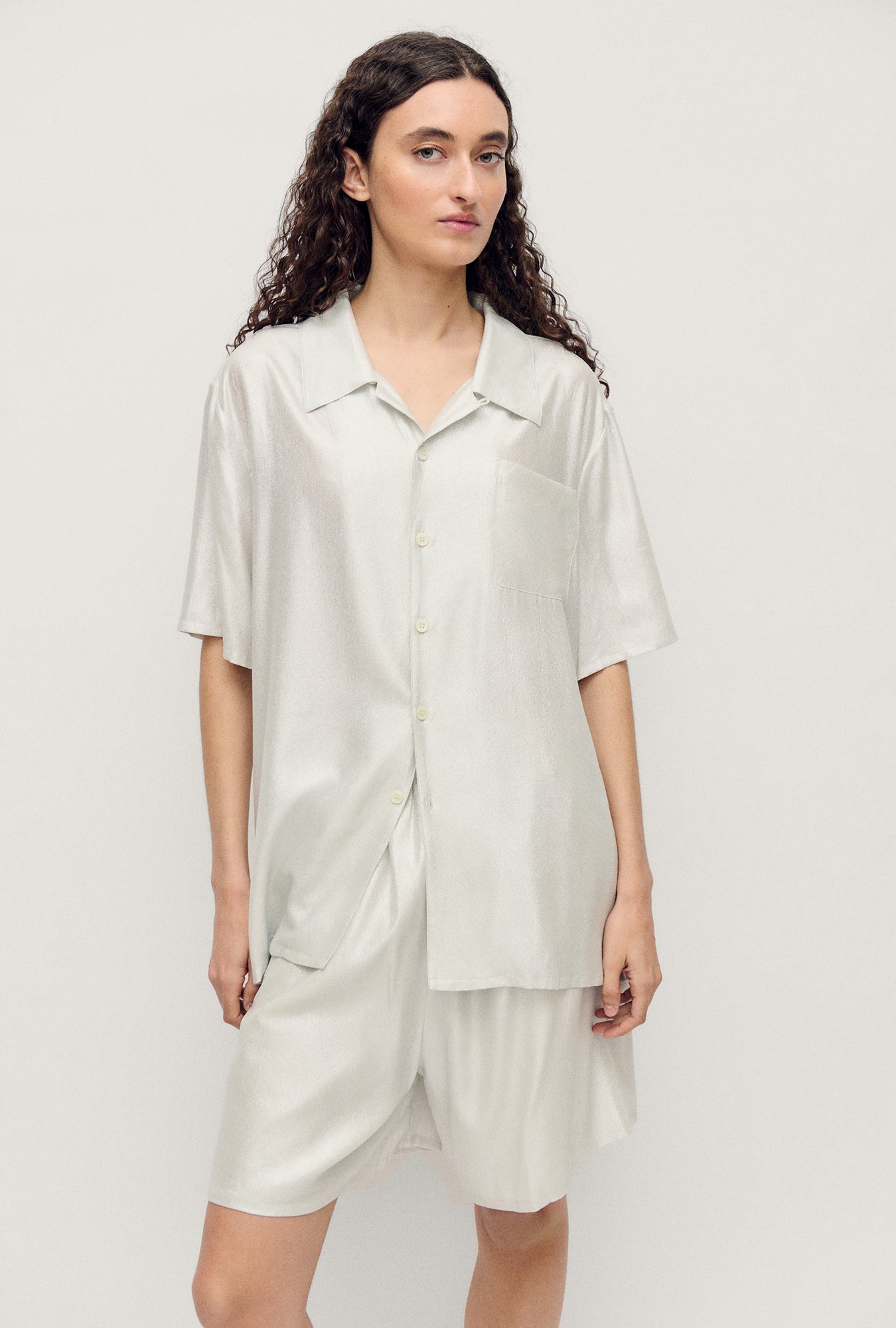 CAMP SHIRT SILVER FOIL