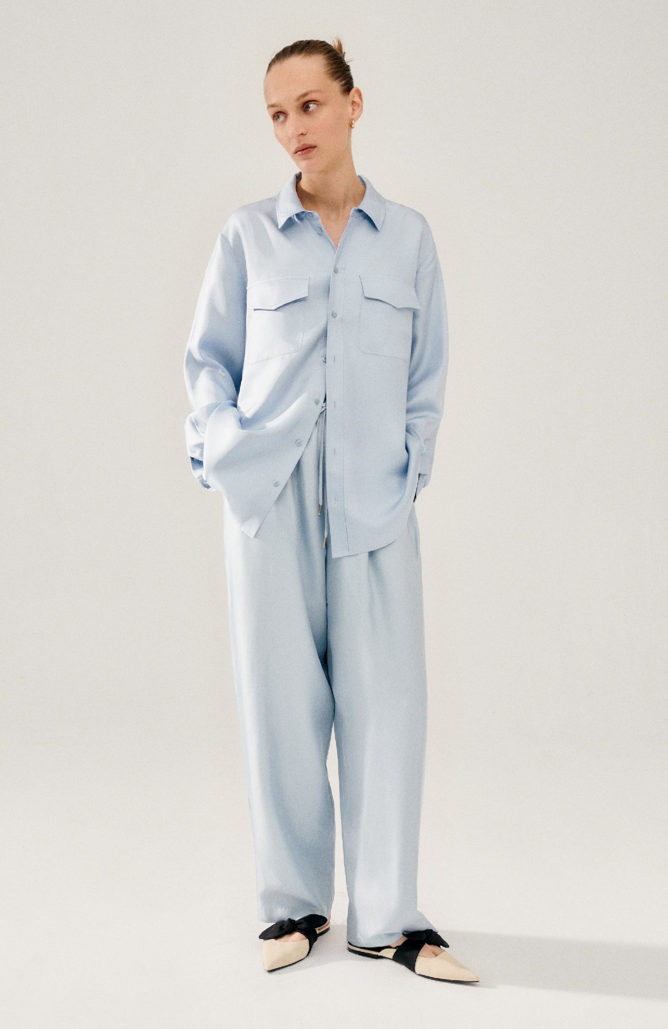 TWILL BOYFRIEND SHIRT SKY