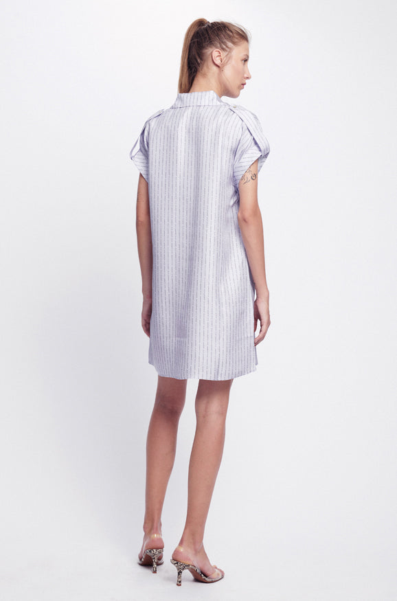 DROP SHOULDER 60S DRESS LILAC LOGO