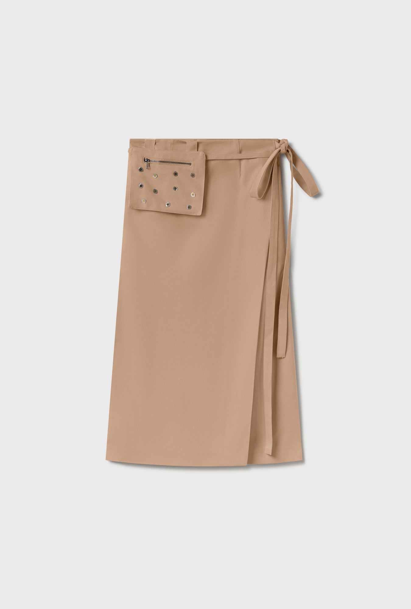 PEARL WRAP SKIRT SAND