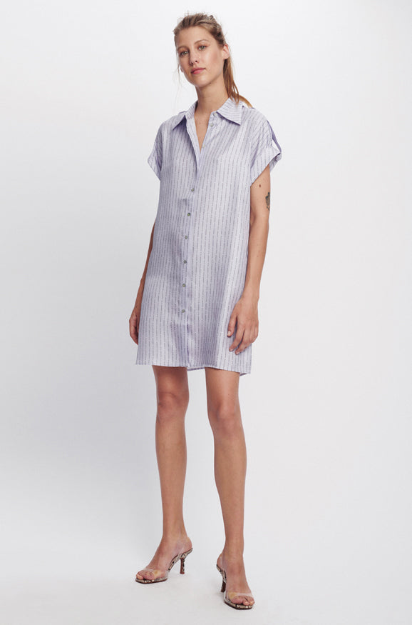 DROP SHOULDER 60S DRESS LILAC LOGO