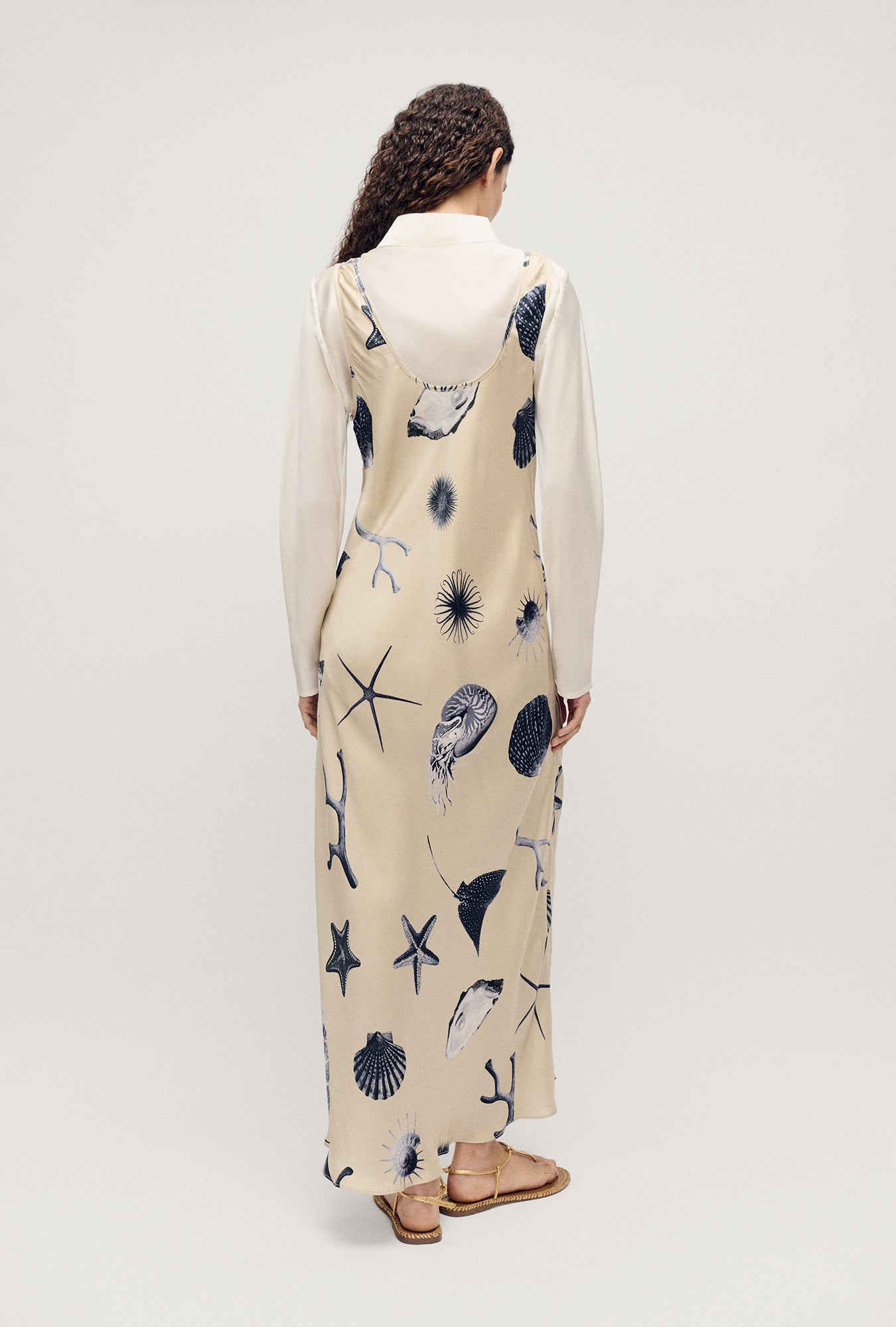 SCOOP NECK DRESS SEASHELLS