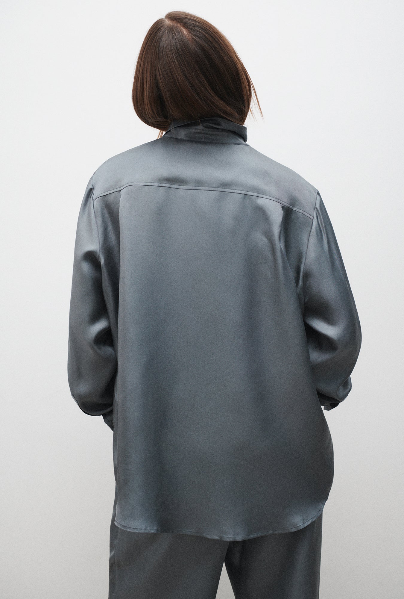 TWILL BOYFRIEND SHIRT SLATE