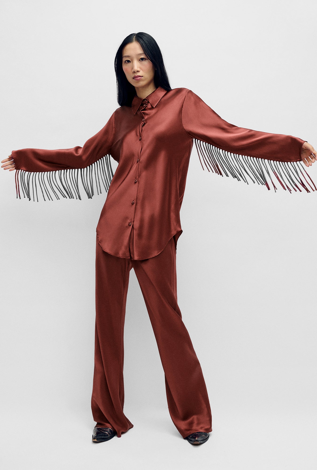 FRINGE BIAS CUT SHIRT CANYON