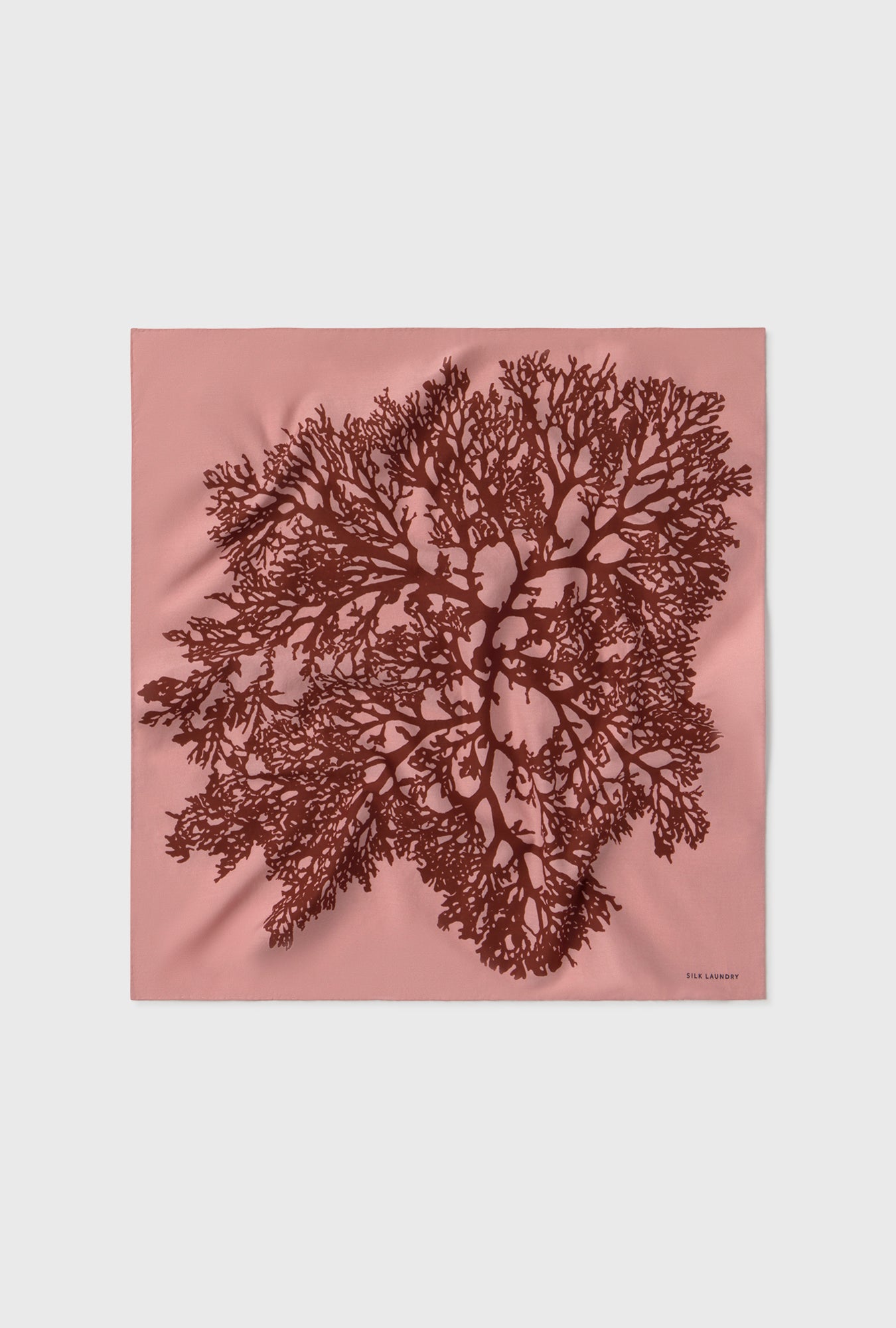 COTTON SILK SCARF PRESSED CORAL