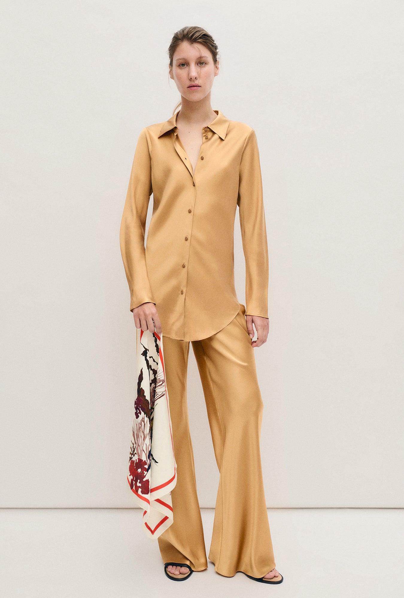 BIAS CUT PANTS COWRIE