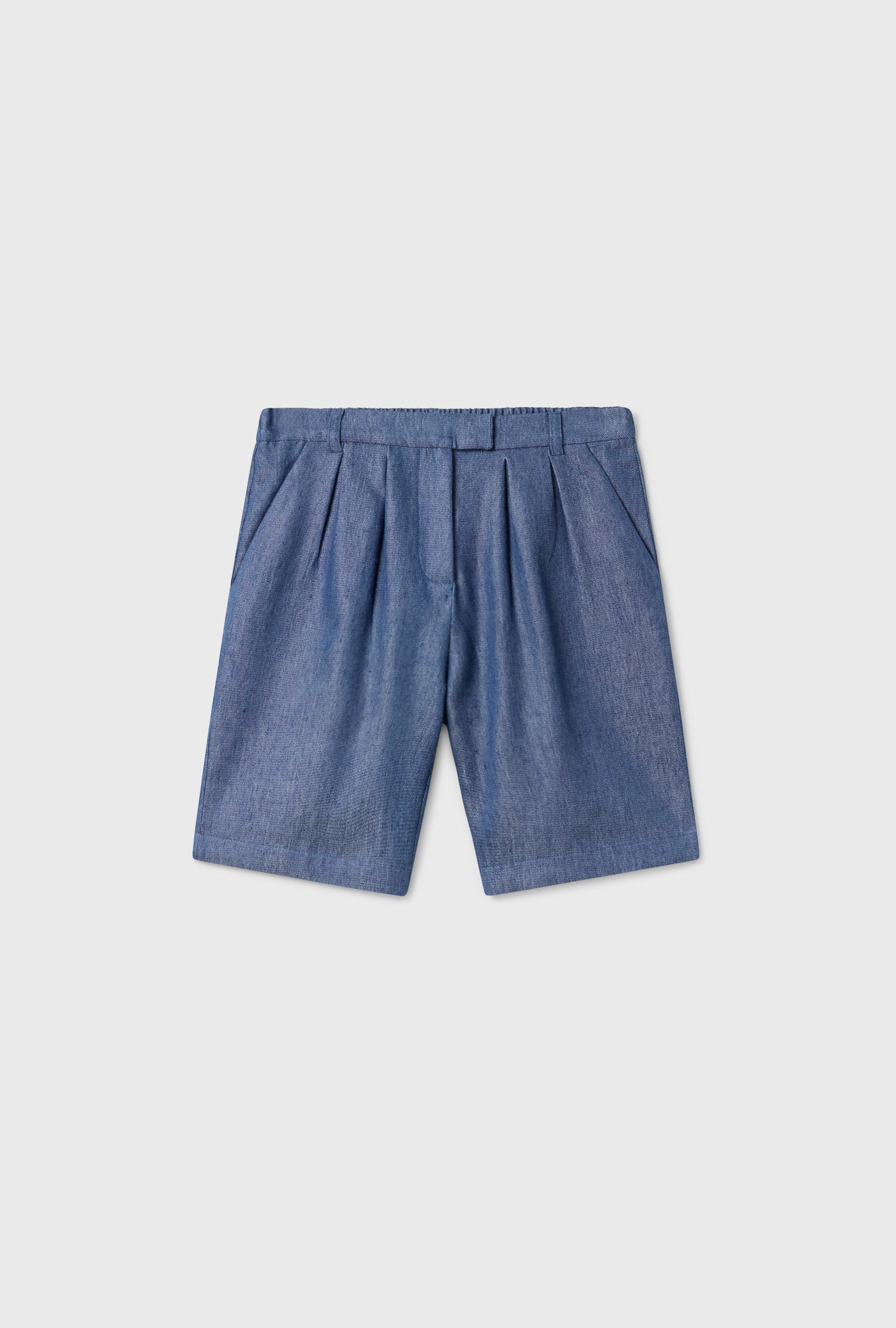 HEMPIM DOUBLE PLEATED SHORTS INDIGO