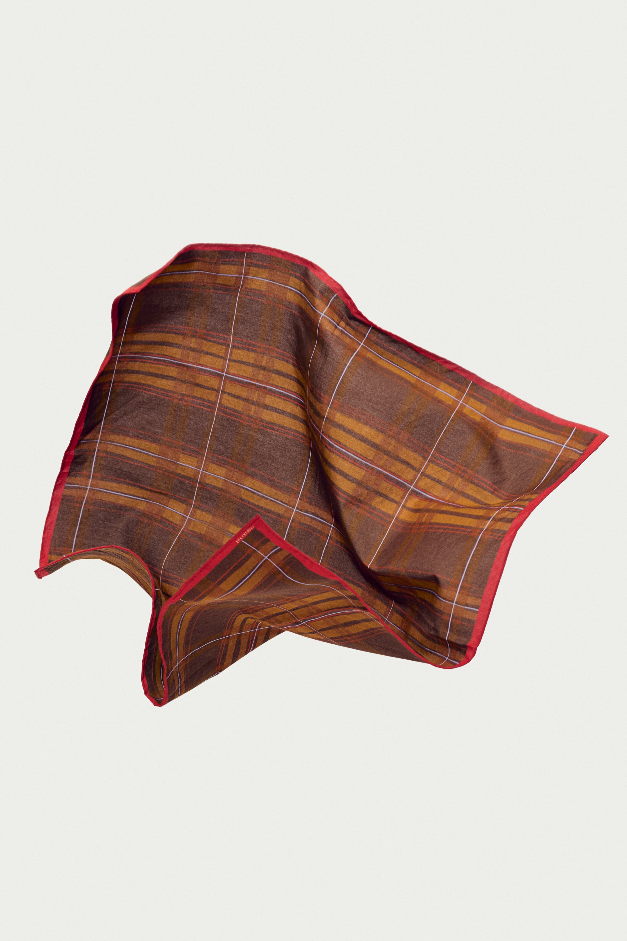 COTTON SILK SCARF ROOT PLAID