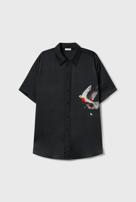 SHORT SLEEVE BOYFRIEND SHIRT BLEEDING DOVE