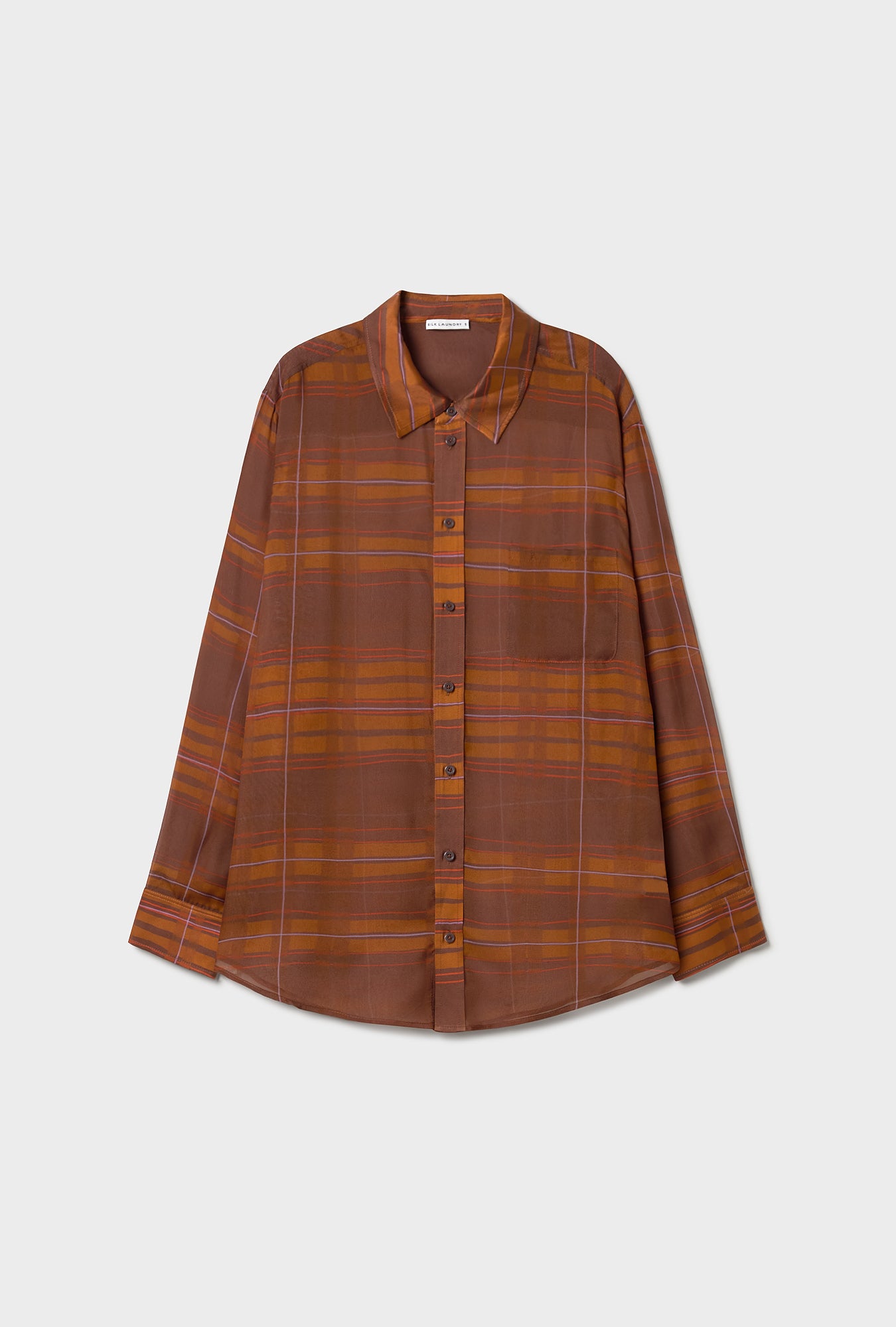 CHIFFON BOYFRIEND SHIRT ROOT PLAID