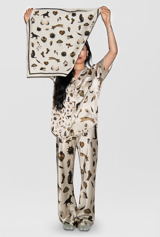 SHORT SLEEVE BOYFRIEND SHIRT MIRACLES HAZELNUT