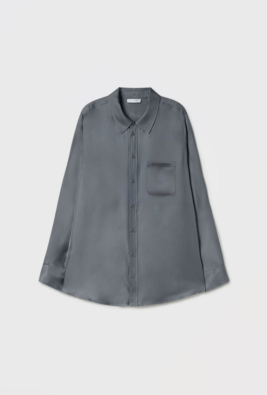 TWILL BOYFRIEND SHIRT SLATE