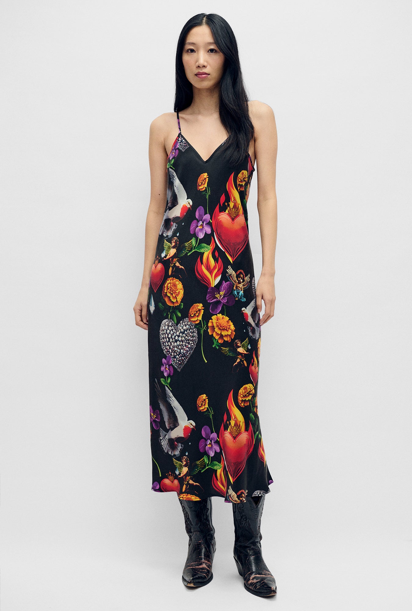 90S SLIP DRESS DEARLY BELOVED BLACK